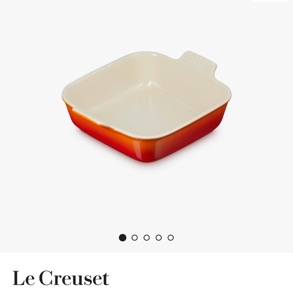 Le Creuset Square Stoneware Baker in Flame and Ivory